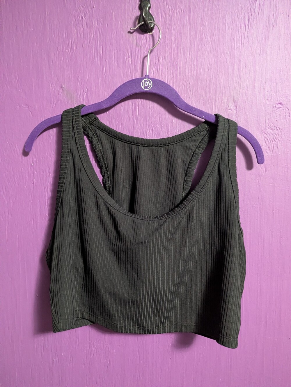 12. All In Motion Black Ribbed Textured No Cup Sports Bra XXL